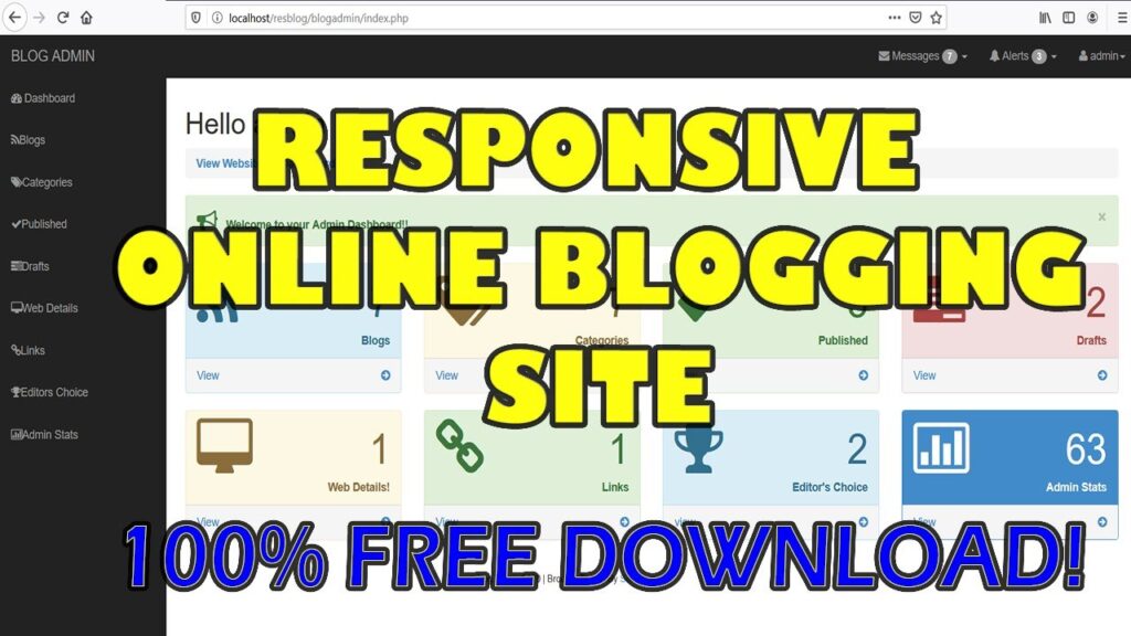 responsive online blog website in php
