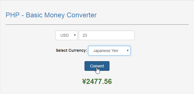 currency converter in php