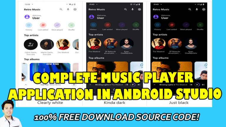 Complete Android Music Player Application In Android Studio | Campcodes