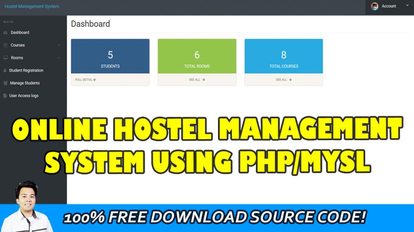 hostel management system in php