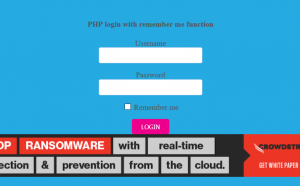 login with remember me php