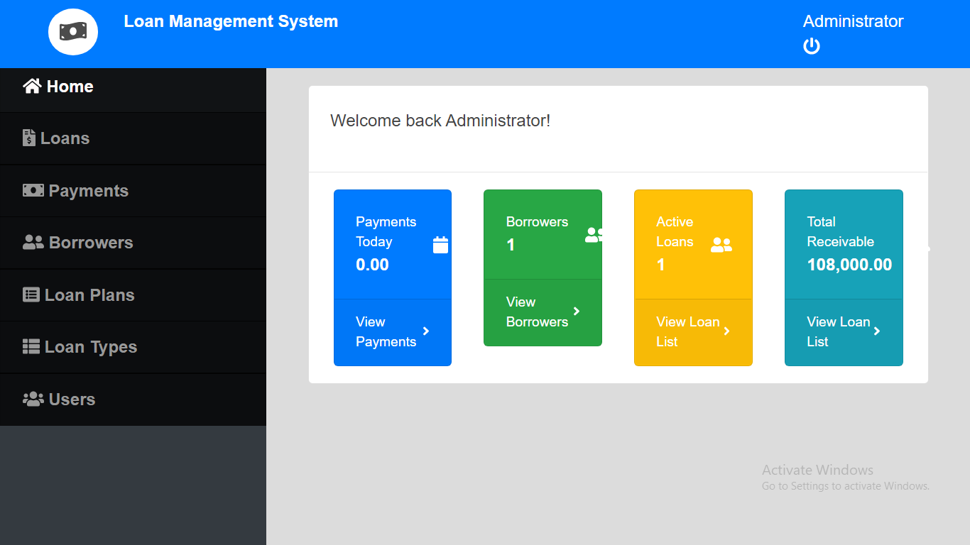 online loan management system