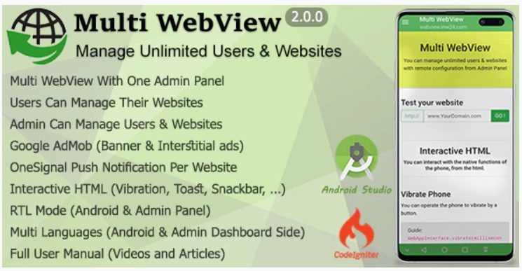 multi webview and admin panel app
