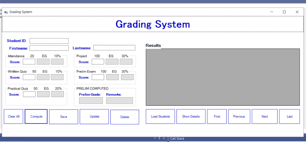 student grading system in c#