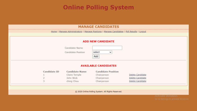 online polling system project free download