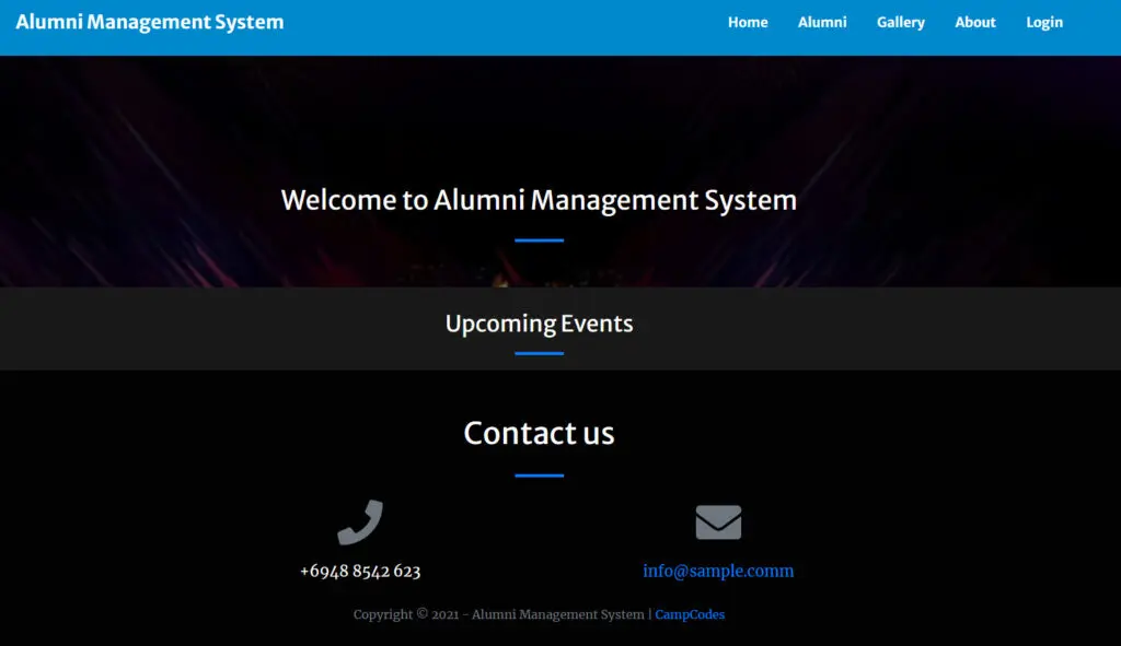online alumni management system,