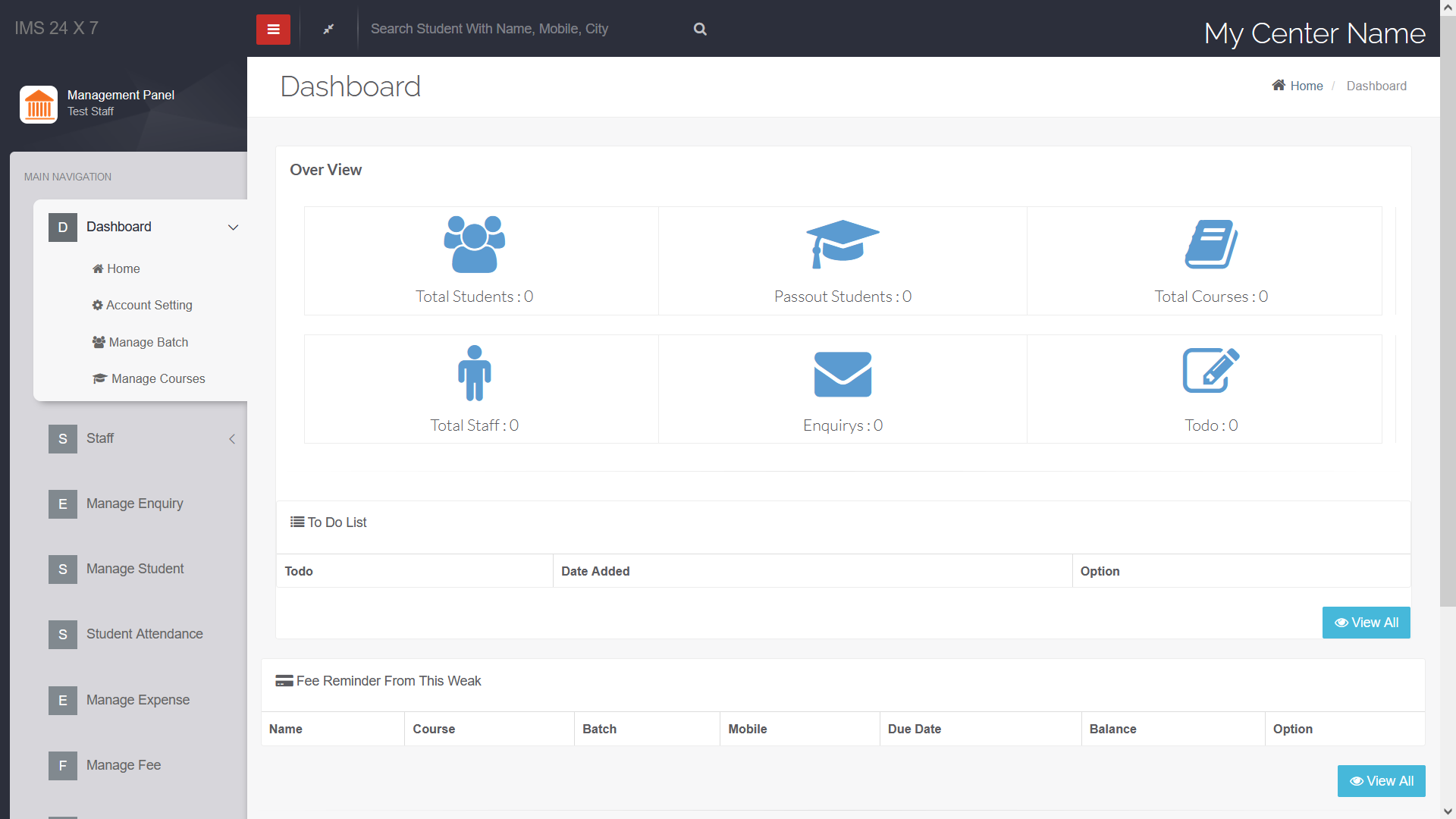 institute management system