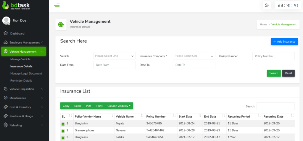 Complete Vehicle Management System in PHP MySQL 3 vehicle management system project