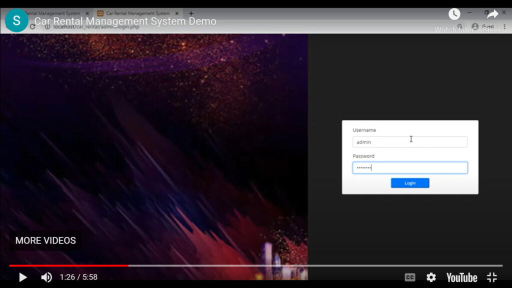login page