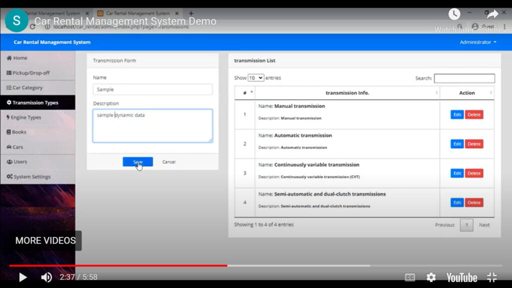 transmission type admin